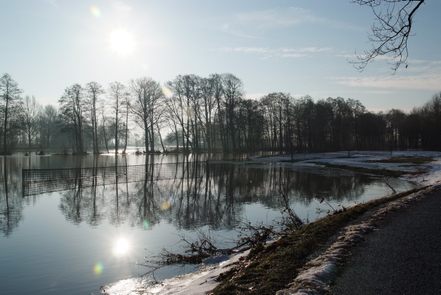 Die überflutete Elsteraue bot gestern direkt neben der Karl-Liebknecht-Straße diesen herrlichen Anblick. Doch Hochwasser ist nur selten idyllisch. Im Fall der Fälle sollte man gut versichert sein.