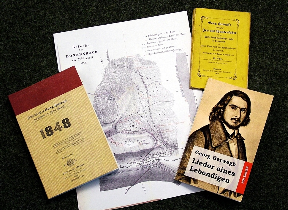 Eine Auswahl von Schriften von und zu Georg Herwegh, aus denen am 1. Juni gelesen werden wird. Foto: Uwe Jordan