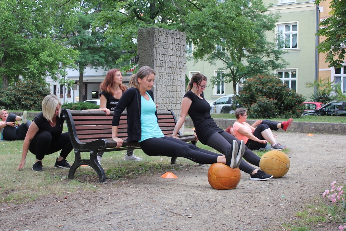 Ein Park als Fitnessstudio