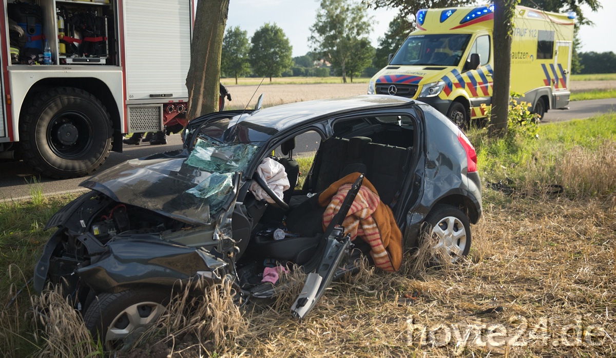 Gegen Baum geprallt