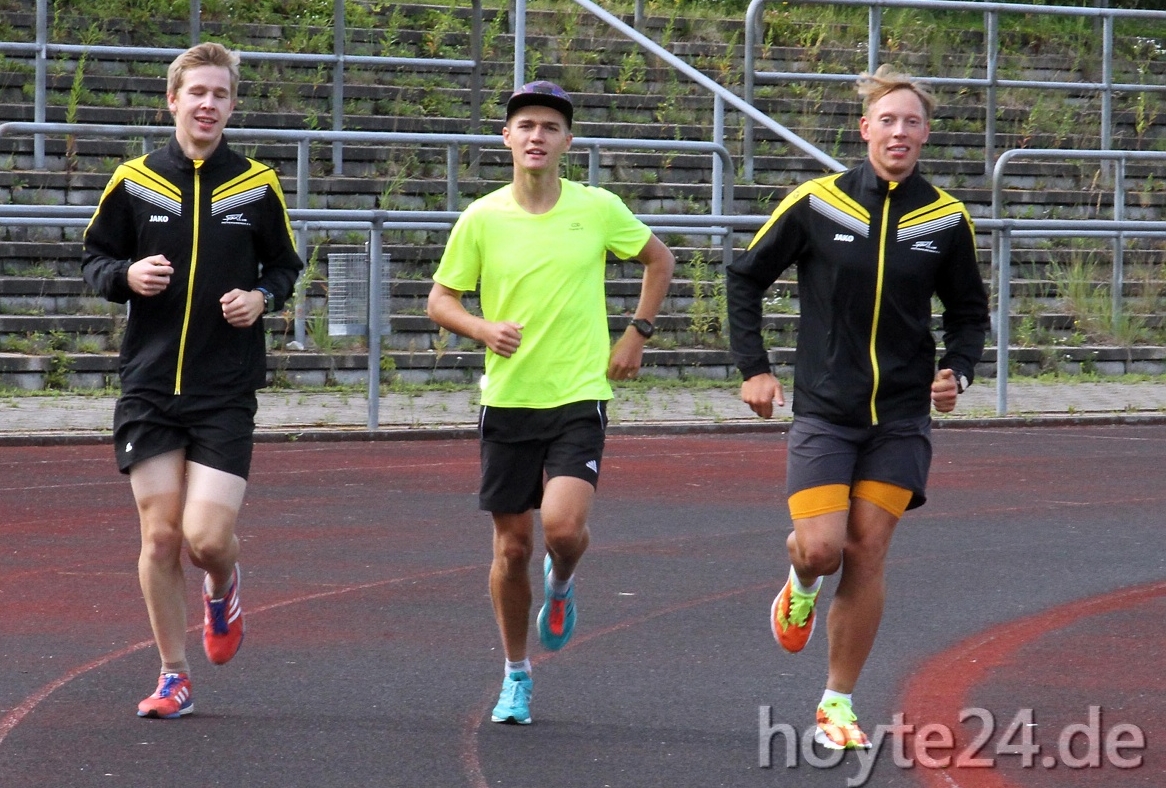 Christian Hartmann, Lukas Küter und Robert Lüderitz (v.l.n.r.) im Training. Foto: Werner Müller