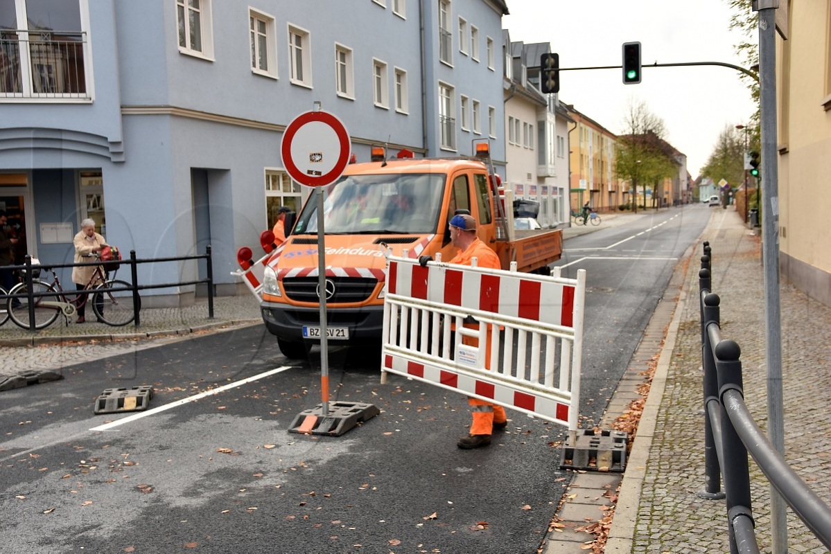 Die Heinestraße in Hoyerswerda ist wieder durchgängig befahrbar. Foto: Uwe Schulz