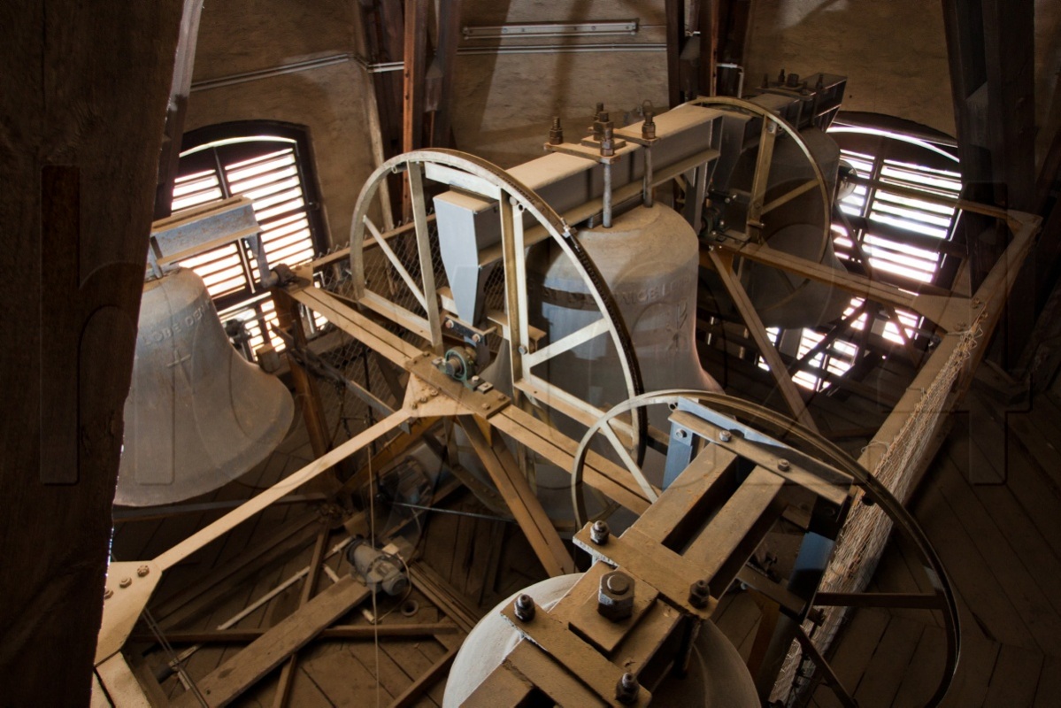 Bauarbeiten im Kirchturm