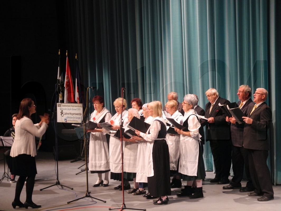 Chorauftritt beim Tag der Heimat in der Lausitzhalle. Foto: Andreas Kirschke