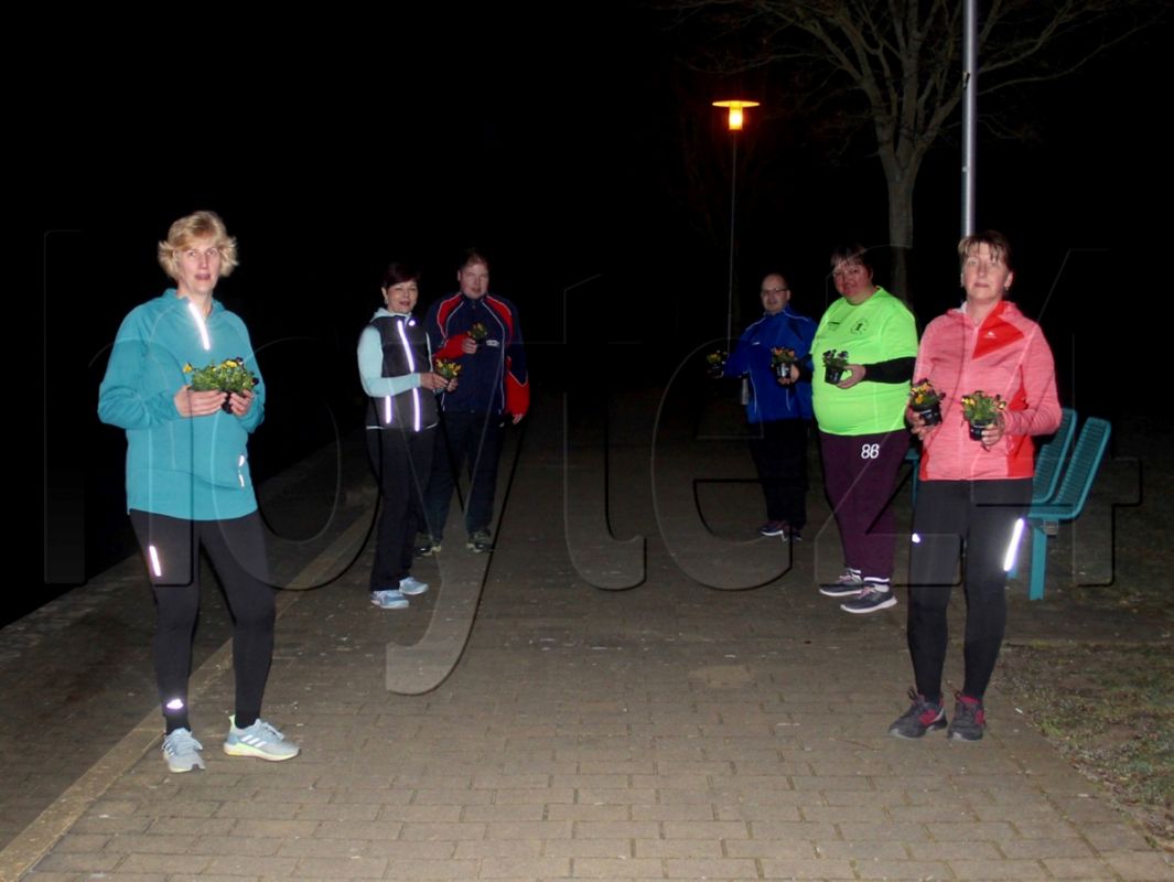 Vorerst letztes Lauftraining - im Zwei-Meter-Abstand