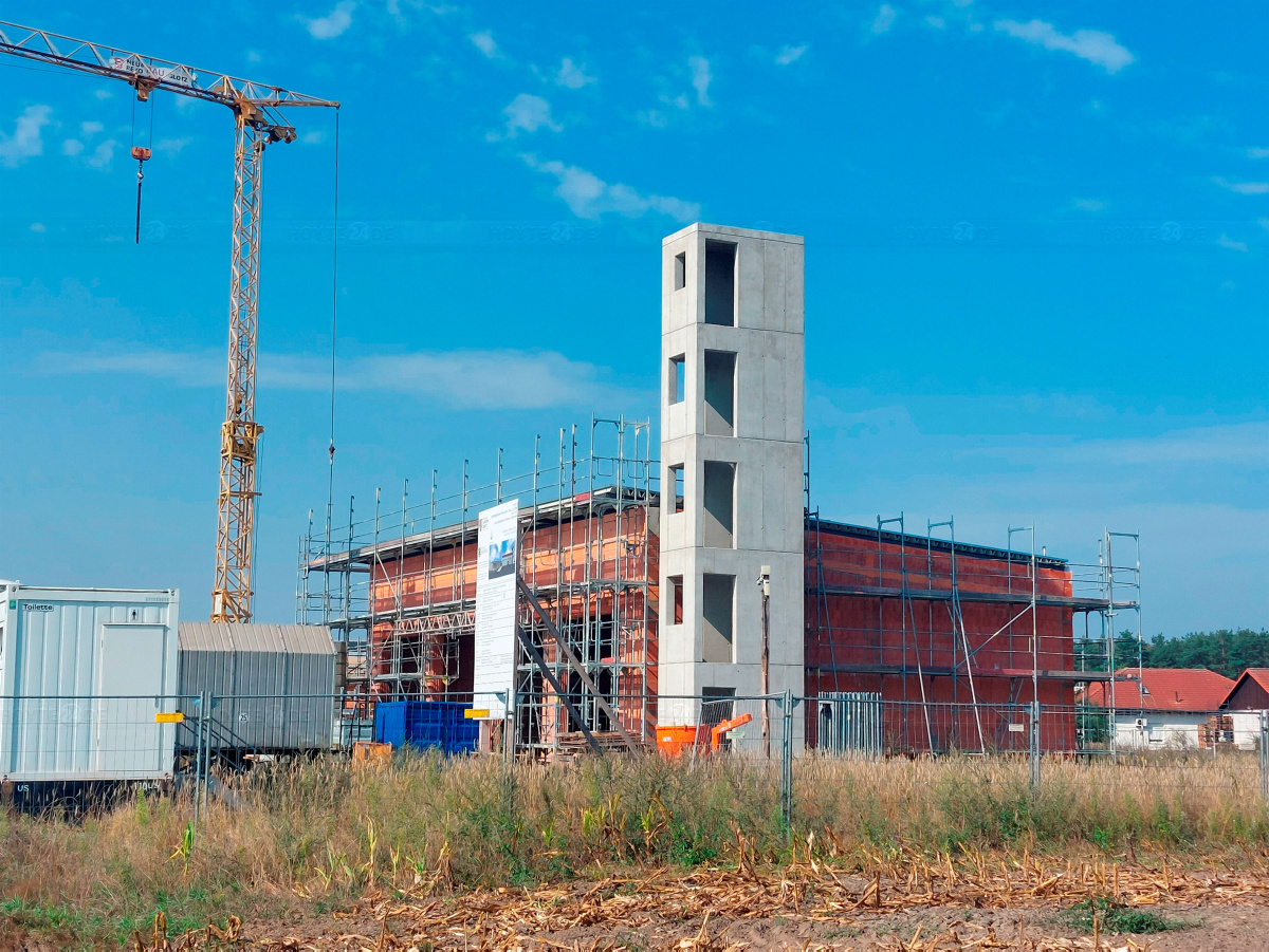 Rohbau des neuen Feuerwehrhauses fertig