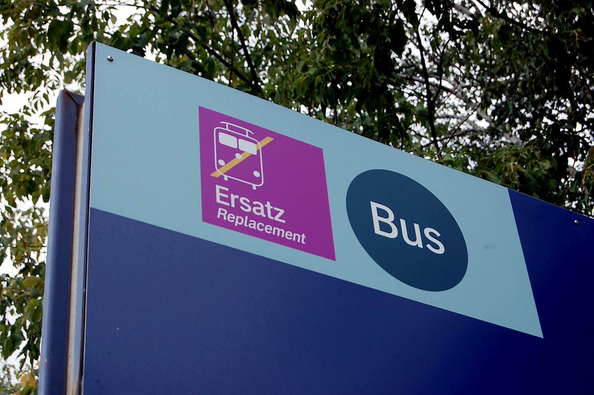 Bis zum Donnerstag Schienenersatzverkehr