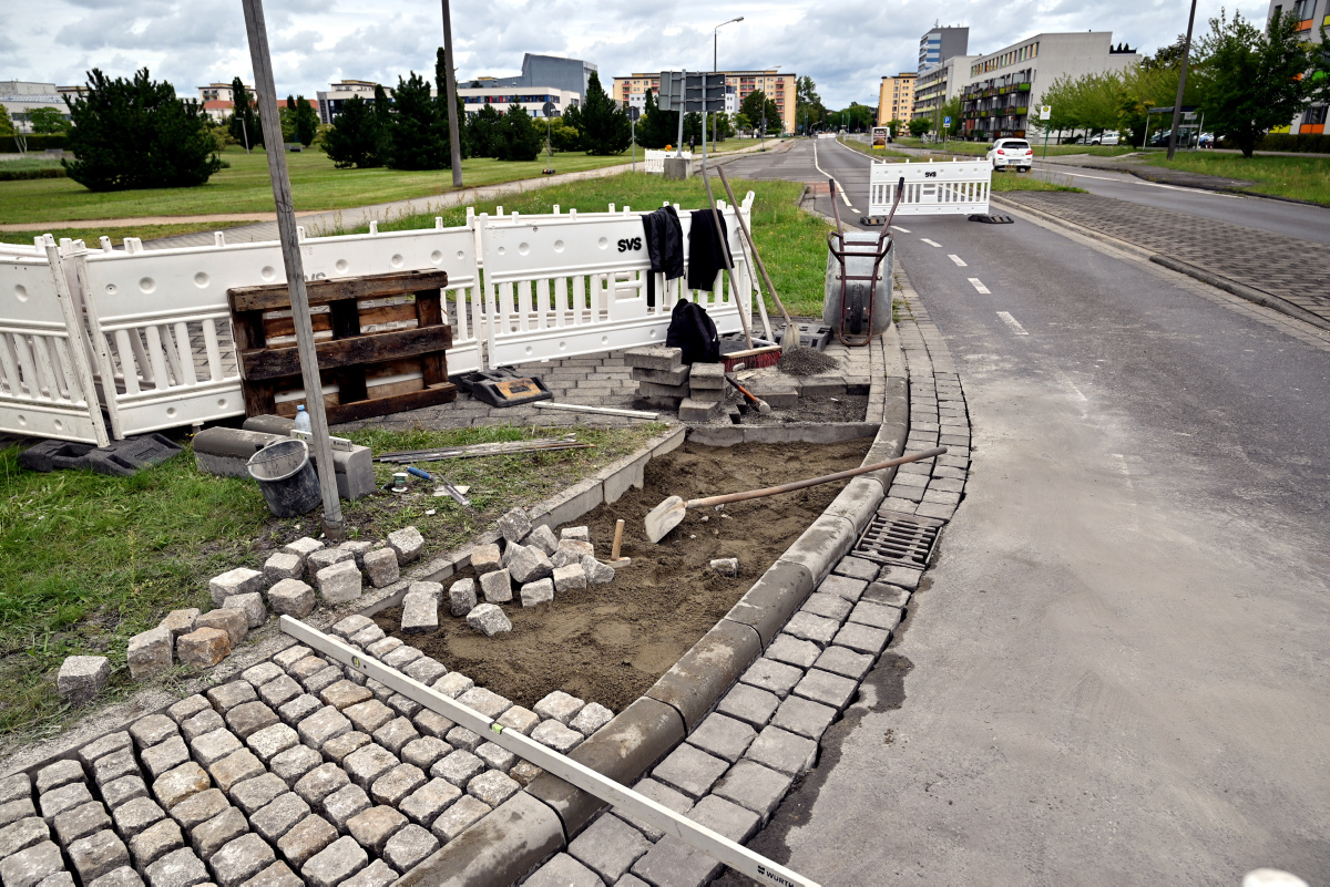 Bauarbeiten am Kreisel vor dem Abschluss