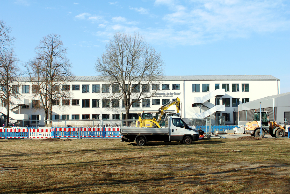 Zebrastreifen entsteht in Hoyerswerdas WK II