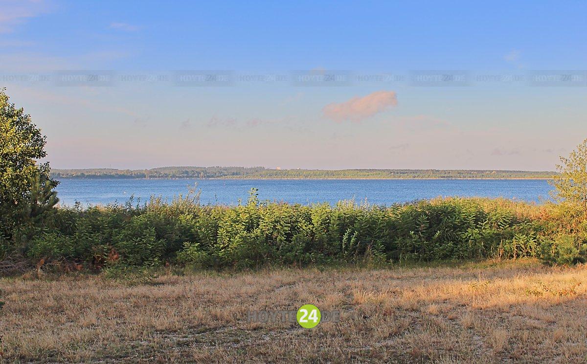 Blick auf den Geierswalder See vom Koschendamm aus.