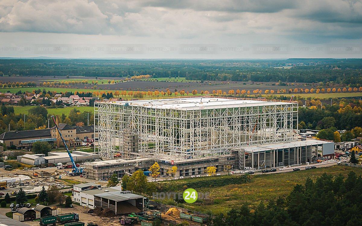 Man sieht die Baustelle des Smart Mobility Lab aus der Vogelperspektive.