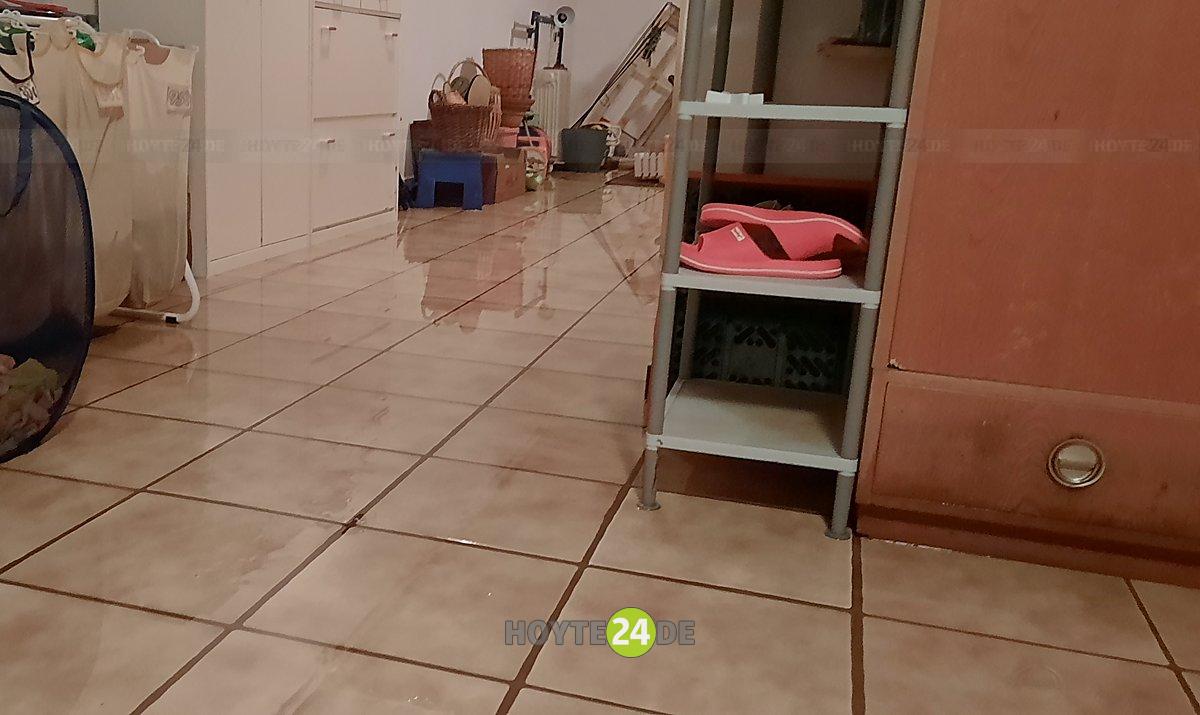 Man sieht einen Keller. Wenn man genau hinsieht, ist er nass.