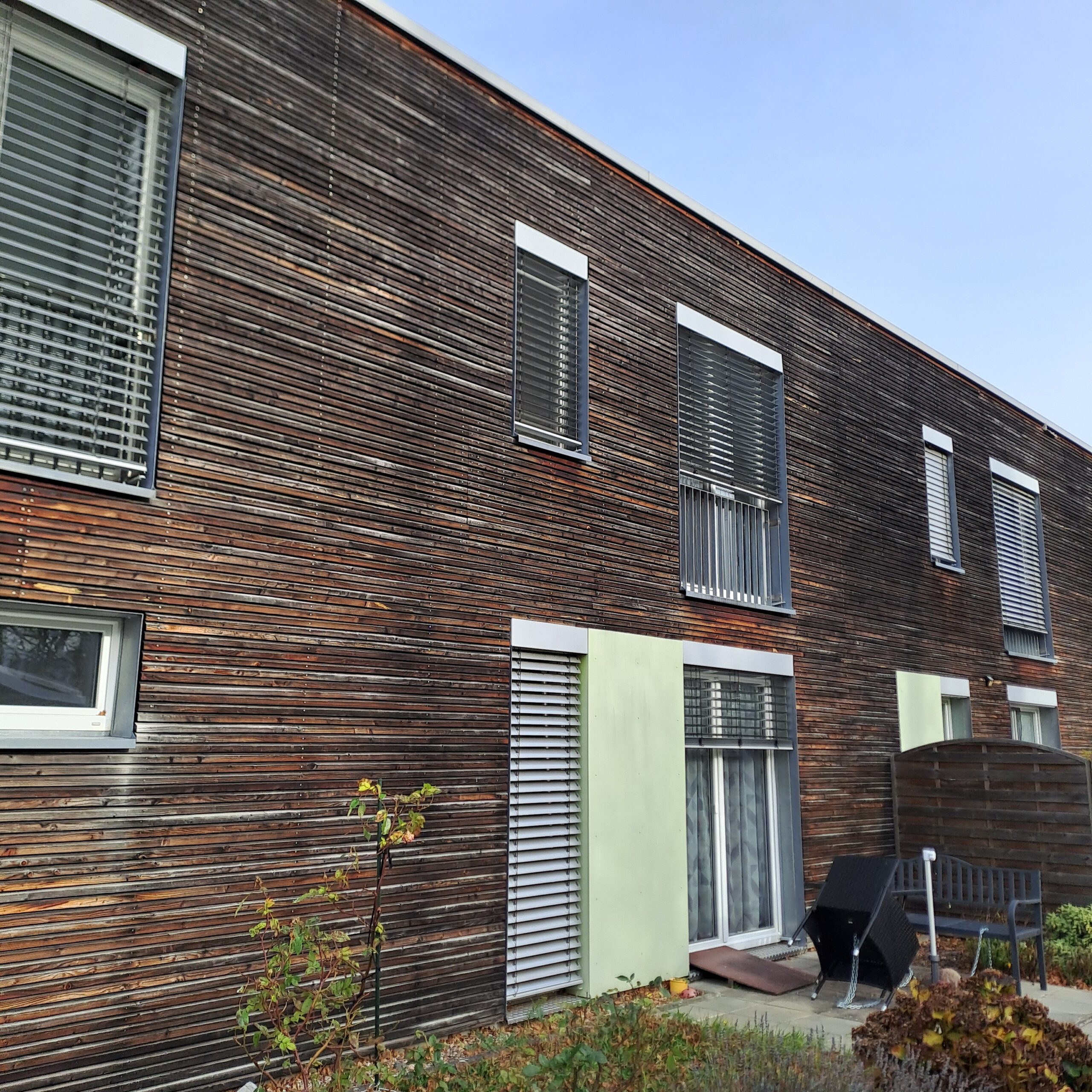 Man sieht die Wohnanlage Kiefernhaag.