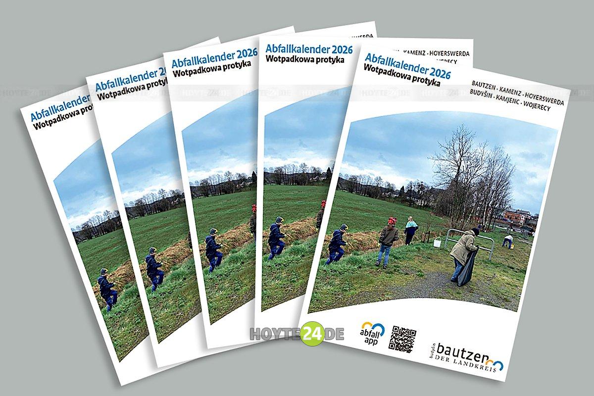 Man sieht den Abfallkalender des Kreises Bautzen für 2026.