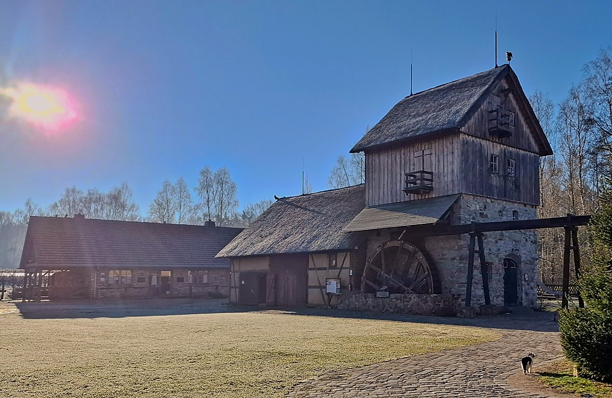Man sieht die Krabat-Mühle in Schwarzkollm.