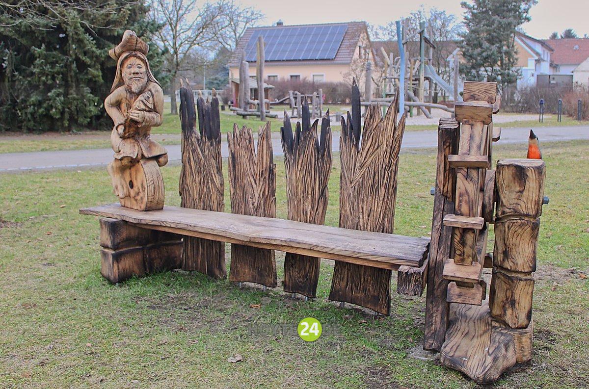 Man sieht die Bank des Wassermanns.