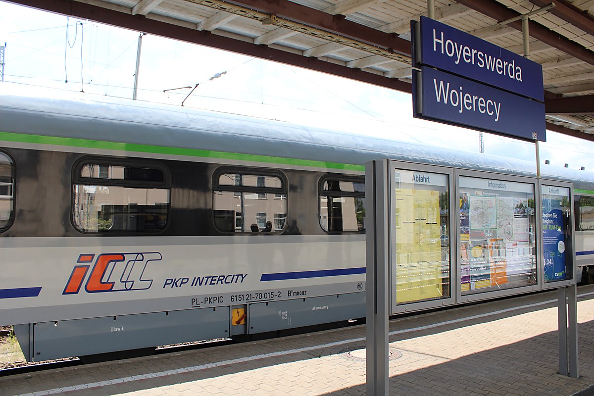 PKP - Zug in Hoyerswerda, Testfahrt